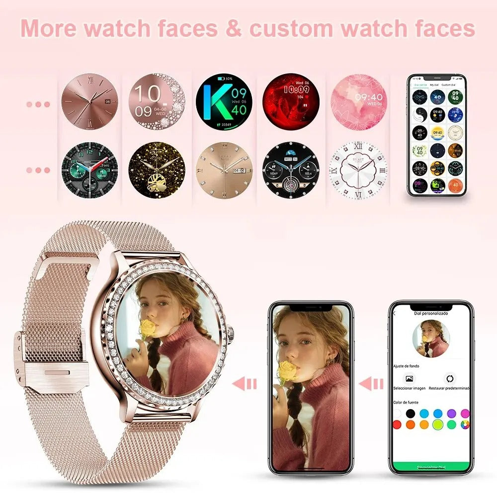 AuroTracker® Celestial - Fashion Smartwatch Health Monitoring 1.3 inch Screen IP67 Waterproof BT Calling