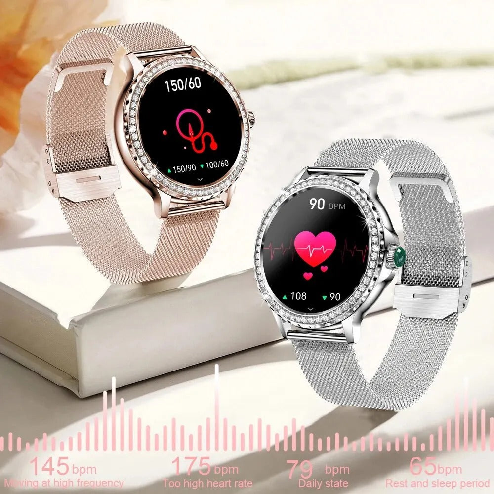 AuroTracker® Celestial - Fashion Smartwatch Health Monitoring 1.3 inch Screen IP67 Waterproof BT Calling
