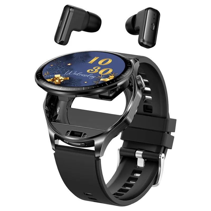 AuroTracker® DuoPearl - Amoled Smart Watch T98 Bluetooth Call Wireless Earbuds 2 in 1 TWS Earphone Fitness Tracker Noise Music Music Headset Smartwatch