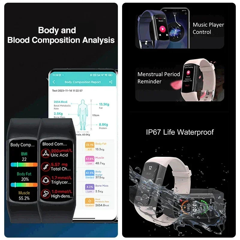 AuroTracker® Active Core Fusion - Medical Grade Smart Watch Blood Sugar Blood Lipid Uric Acid ECG+PPG Body Temperature