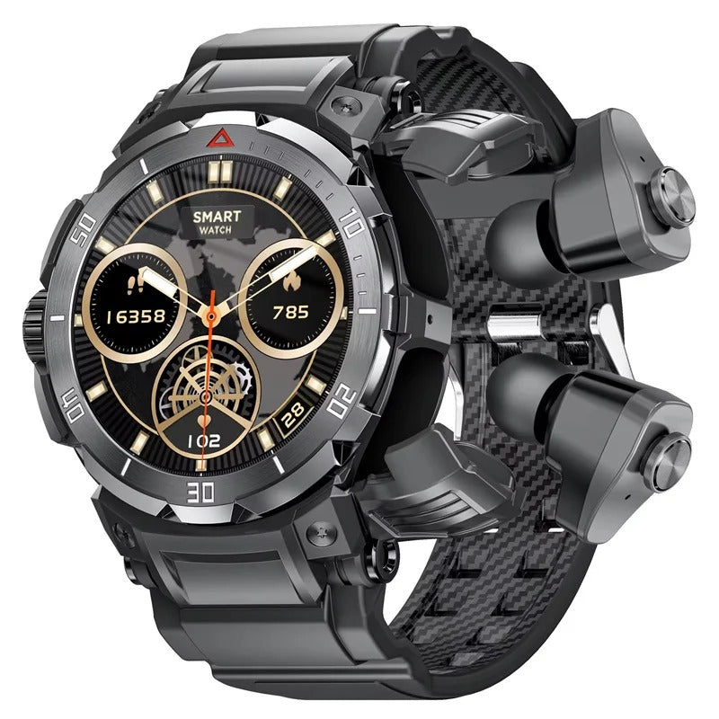 AuroTracker® OpsCore - TWS Combo 2-in-1 Health Smartwatch - Heart Rate, Sleep and Blood Pressure Monitor. Steps, Calorie and Activity Tracker.