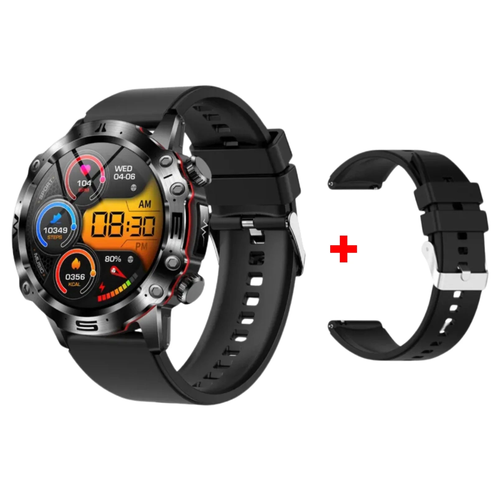 AuroTracker® Wellness Pro - ECG+EKG HRV Professional Blood Glucose Blood Pressure Monitoring and Health Smart Watch